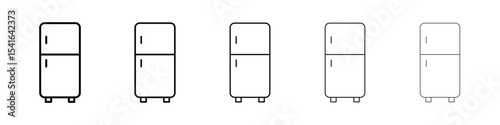 Fridge icon logo in stroke lines collection