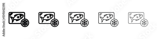 Frozen food icon logo in stroke lines collection