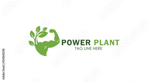 Power Plant Nutrition & Fitness logo with a strong bicep arm emerging from green leaves, symbolizing natural strength
