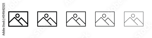 Gallery icon logo in stroke lines collection