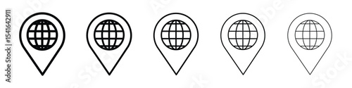 Global forum icon logo in stroke lines collection