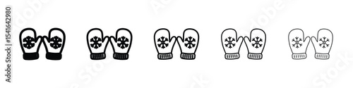 Gloves icon logo in stroke lines collection