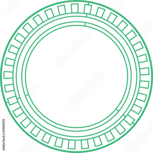 Abstract Green Geometric Circular Pattern Design