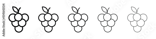Grape icon logo in stroke lines collection