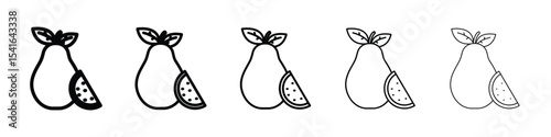 Guava icon logo in stroke lines collection