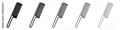 Hair brush icon logo in stroke lines collection