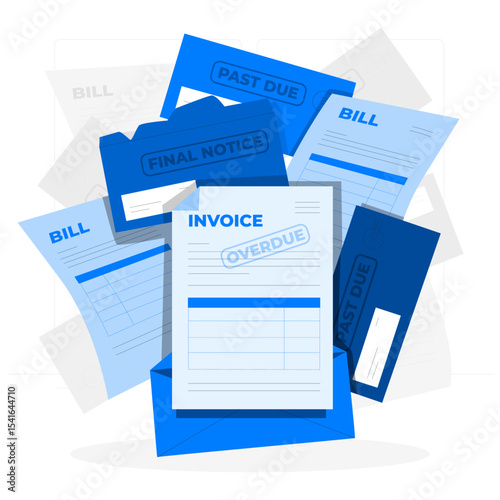 Overdue bills concept illustration
