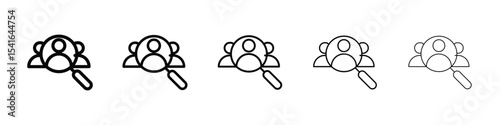 Hiring icon logo in stroke lines collection