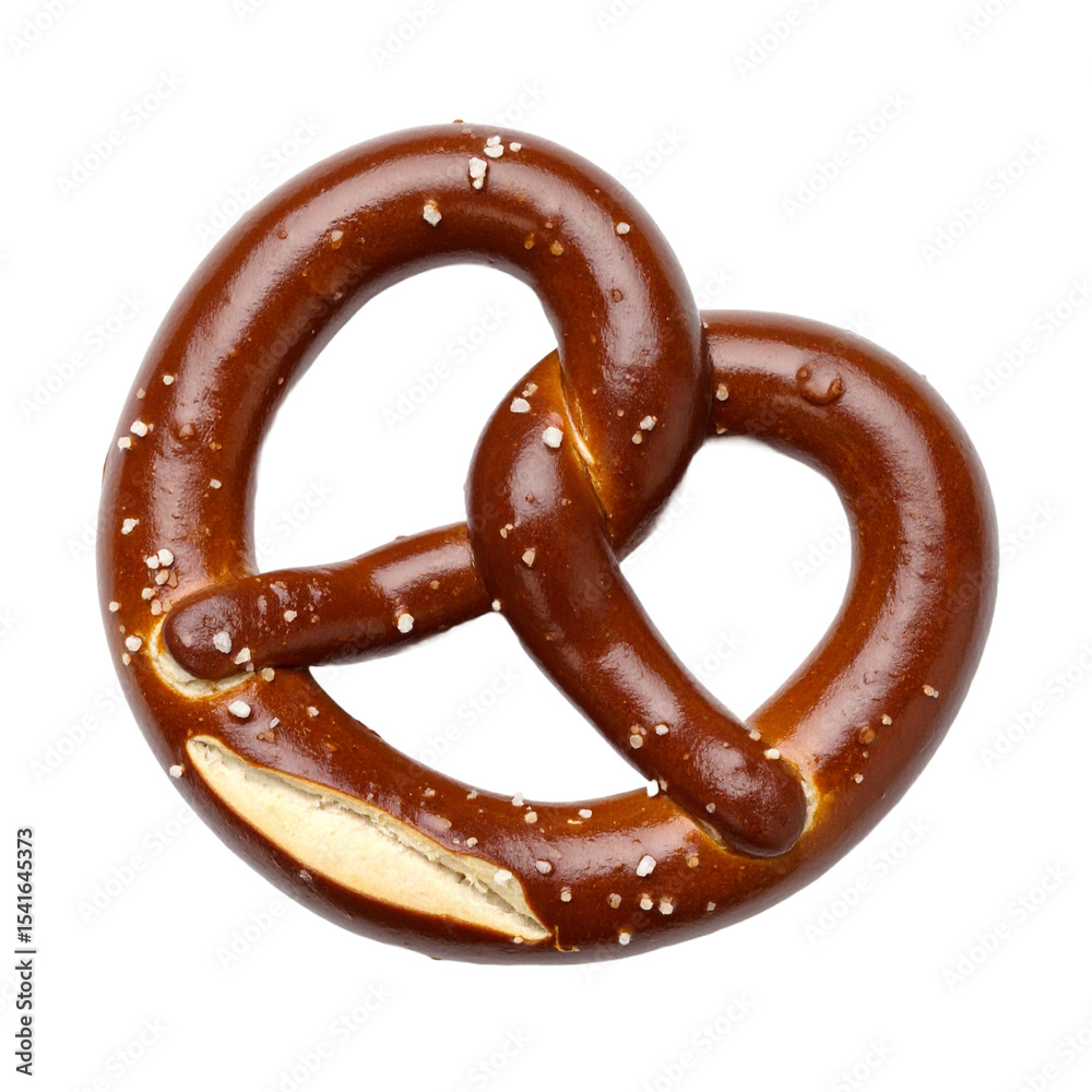 Salted pretzel on a white background, perfect for food blogs, culinary websites, restaurant menus, and social media graphics. Great for salty snack promotions. Salted pretzel on a white background, perfect for food blogs, culinary websites, restaurant menus, and social media graphics. Great for salty snack promotions.