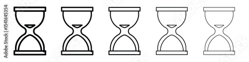 Hourglass end icon logo in stroke lines collection