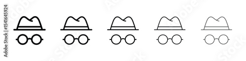 Incognito icon logo in stroke lines collection