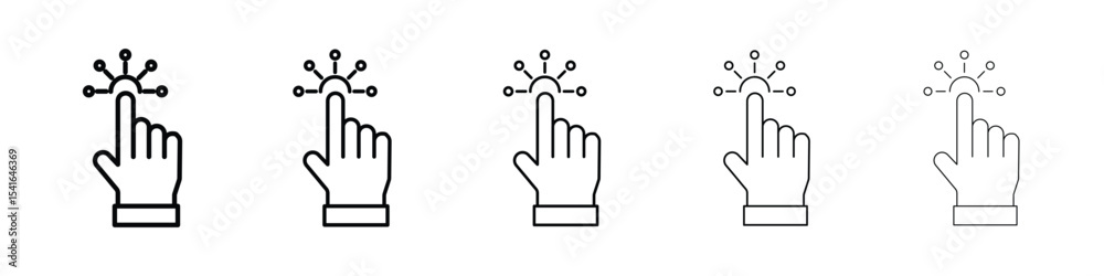 Obraz premium Interactive icon logo in stroke lines collection