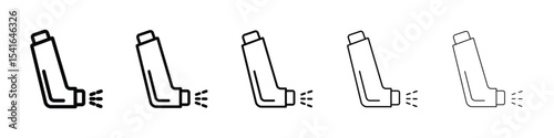 Inhaler icon logo in stroke lines collection