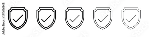 Insured icon logo in stroke lines collection