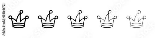 Jester hat icon logo in stroke lines collection