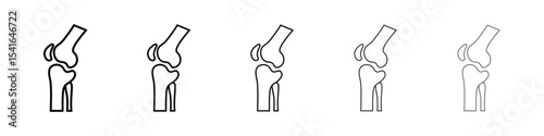 Joint icon logo in stroke lines collection