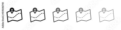 Journey icon logo in stroke lines collection