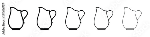 Jug icon logo in stroke lines collection