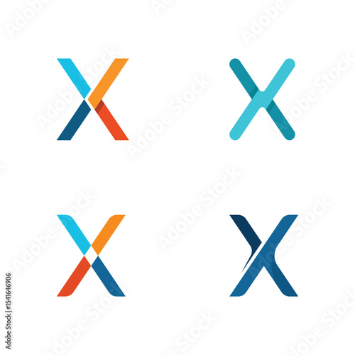 Creative X Letter Logo with Futuristic Design Elements for Modern Branding