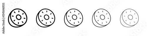 Kiwi icon logo in stroke lines collection