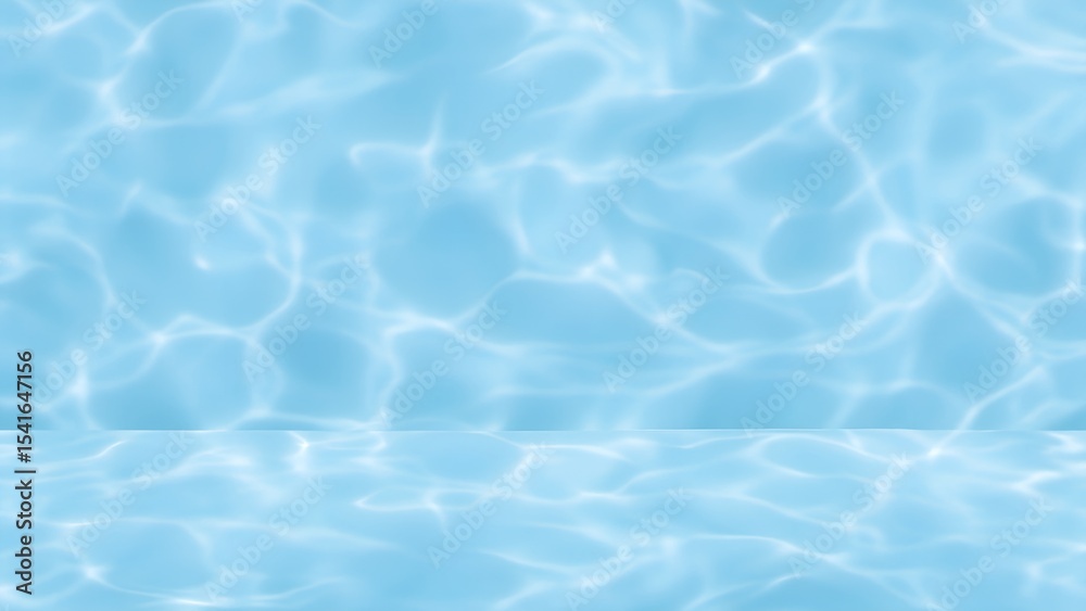 Obraz premium Abstract Light Blue Water Surface with Caustic Reflections Creating a Peaceful Aquatic Backdrop