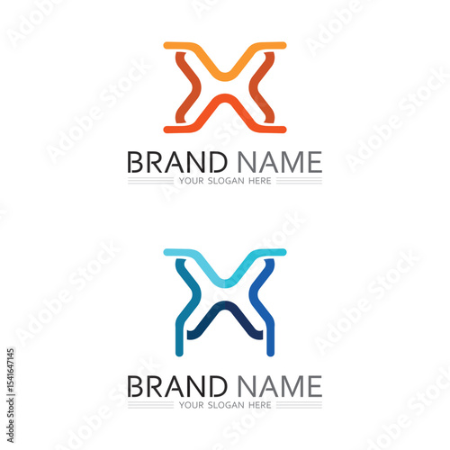 Minimalist X Shape Vector Logo with Clean Look for Business Branding