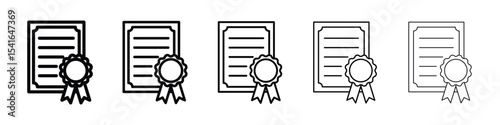 License icon logo in stroke lines collection