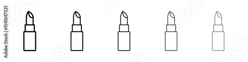 Lipstick icon logo in stroke lines collection