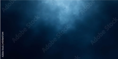 Blue ethereal smoke swirls against a dark, cloudy sky, creating an abstract texture of light and shadow