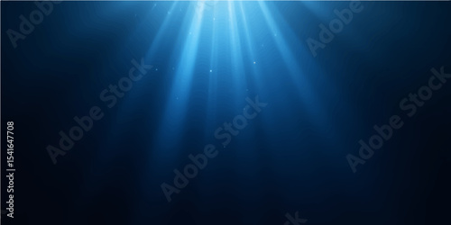 Underwater world loop with glowing sun rays and a bright ocean backdrop