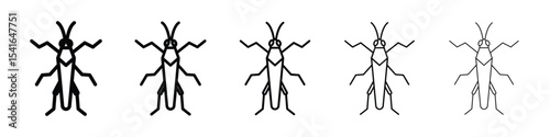 Locust icon logo in stroke lines collection