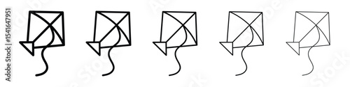 Makar sankranti icon logo in stroke lines collection