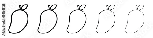 Mango icon logo in stroke lines collection