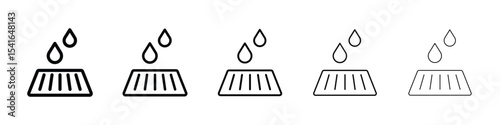 Manhole icon logo in stroke lines collection
