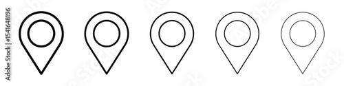 Map marker icon logo in stroke lines collection