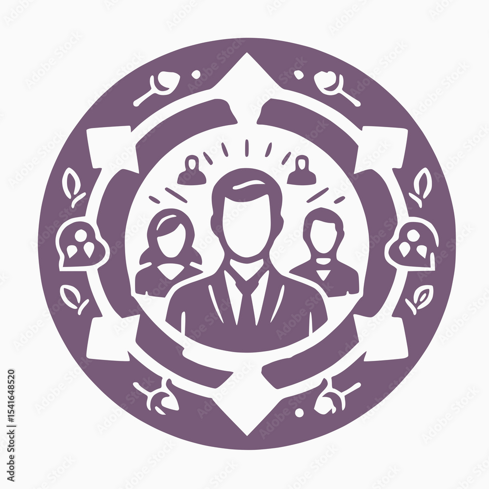 Business People in Circular Frame / Teamwork & Collaboration Business People in Circular Frame / Teamwork & Collaboration