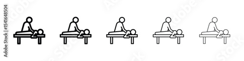 Massage icon logo in stroke lines collection