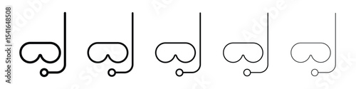 Mask snorkel icon logo in stroke lines collection