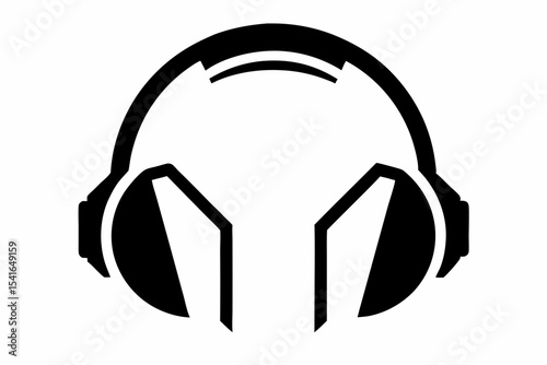 High-Quality Black Headphone Icon Vector Illustration for Music and Audio Design