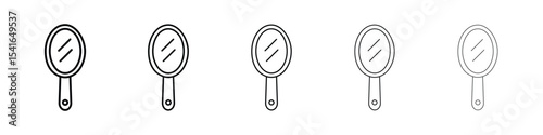 Mirror icon logo in stroke lines collection