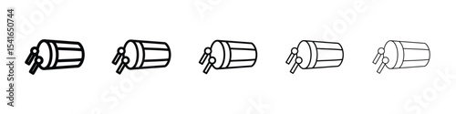 Muslim drum icon logo in stroke lines collection