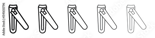 Nail clipper icon logo in stroke lines collection