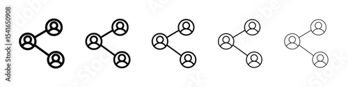 Network icon logo in stroke lines collection