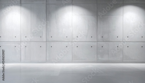 Empty Gray Concrete Wall With Spotlights