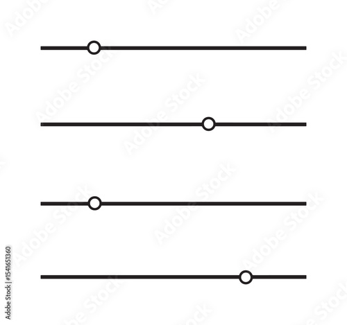 Abstract graphic design featuring four horizontal sliders with movable circles representing adjustment or control settings.