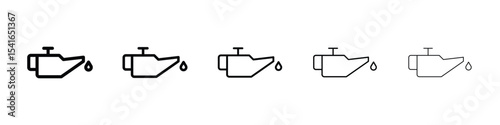 Oil can icon logo in stroke lines collection