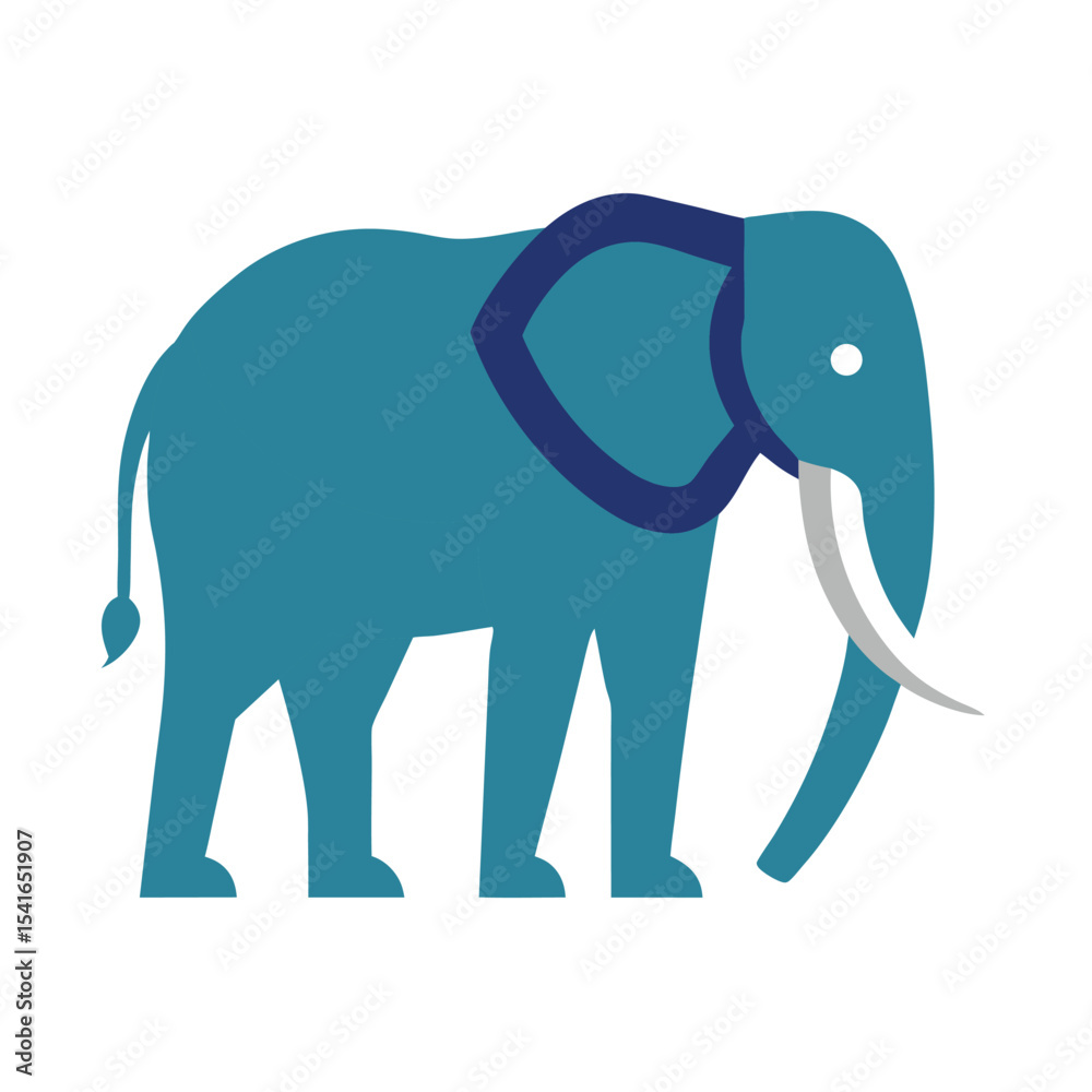 Fototapeta premium Colorful geometric illustration of an elephant representing strength and wildlife