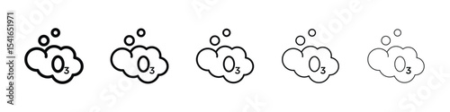 Ozonation icon logo in stroke lines collection