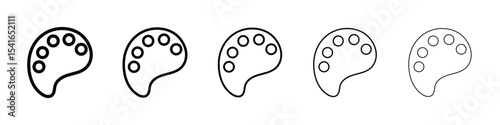 Palette icon logo in stroke lines collection