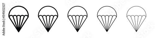 Parachute icon logo in stroke lines collection